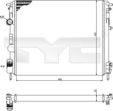 TYC 728-0053 - Radiator, engine cooling autospares.lv