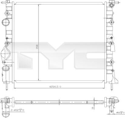 TYC 728-0052 - Radiator, engine cooling autospares.lv