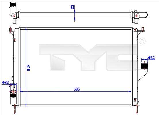 TYC 728-0057 - Radiator, engine cooling autospares.lv