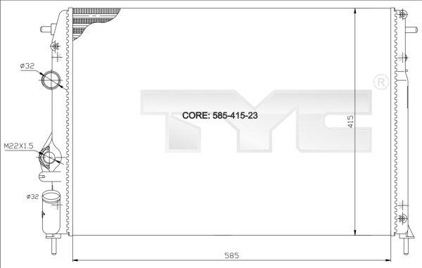 TYC 728-0009 - Radiator, engine cooling autospares.lv