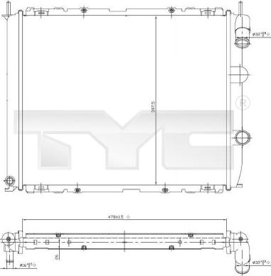 TYC 728-0014 - Radiator, engine cooling autospares.lv