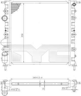 TYC 728-0013 - Radiator, engine cooling autospares.lv