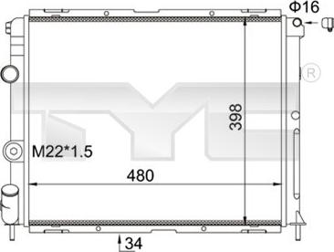 TYC 728-0012-R - Radiator, engine cooling autospares.lv