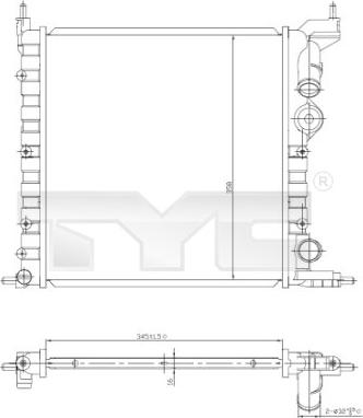 TYC 728-0030 - Radiator, engine cooling autospares.lv