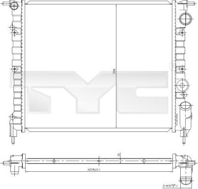 TYC 728-0031 - Radiator, engine cooling autospares.lv