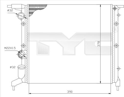 TYC 728-0032 - Radiator, engine cooling autospares.lv