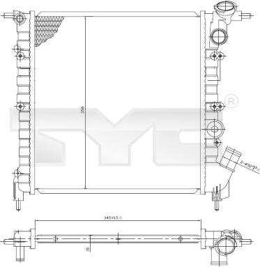 TYC 728-0029 - Radiator, engine cooling autospares.lv