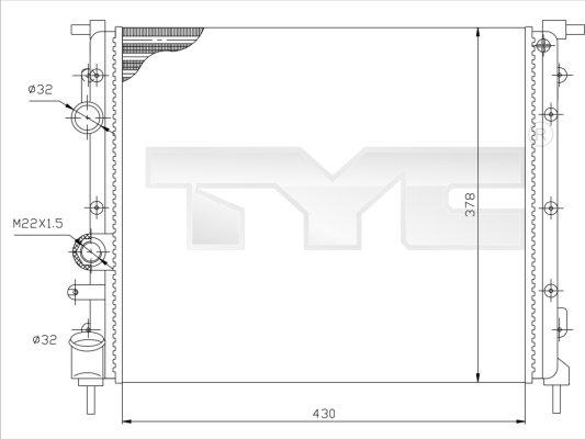 TYC 728-0026 - Radiator, engine cooling autospares.lv