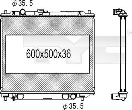 TYC 723-1008 - Radiator, engine cooling autospares.lv