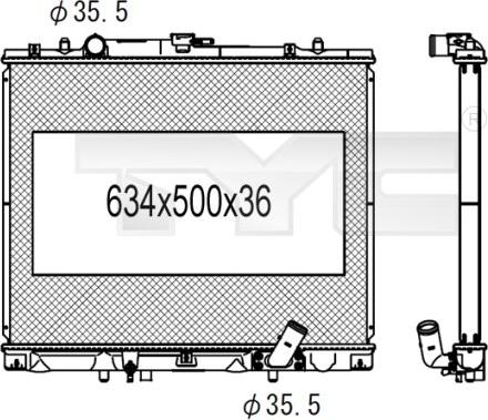 TYC 723-1003 - Radiator, engine cooling autospares.lv