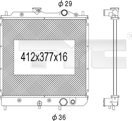 TYC 723-1013 - Radiator, engine cooling autospares.lv