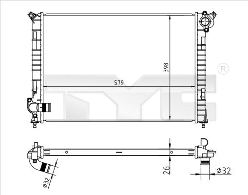 TYC 722-0001 - Radiator, engine cooling autospares.lv