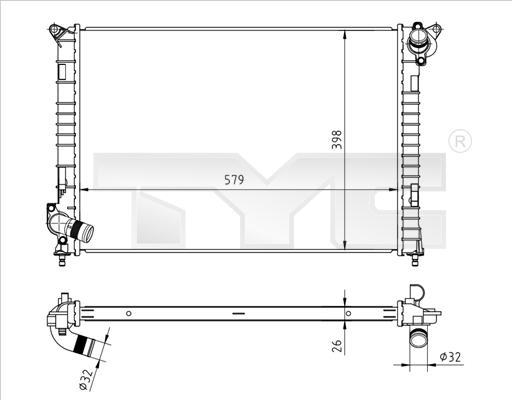 TYC 722-0002 - Radiator, engine cooling autospares.lv