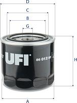 UFI 86.012.00 - Filter, operating hydraulics autospares.lv