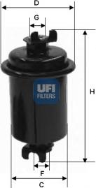 UFI 31.550.00 - Fuel filter autospares.lv