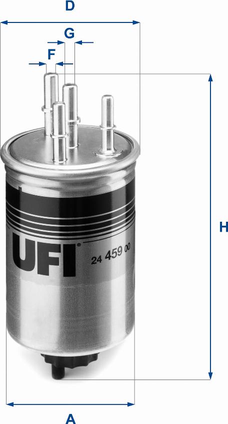 UFI 24.459.00 - Fuel filter autospares.lv