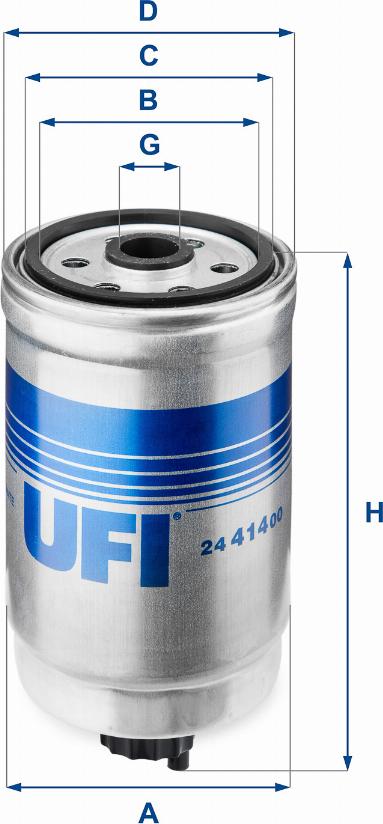 UFI 24.414.00 - Fuel filter autospares.lv