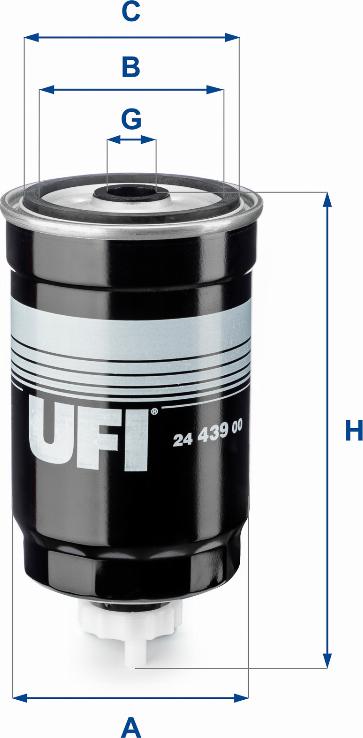 UFI 24.439.00 - Fuel filter autospares.lv