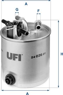 UFI 24.026.01 - Fuel filter autospares.lv