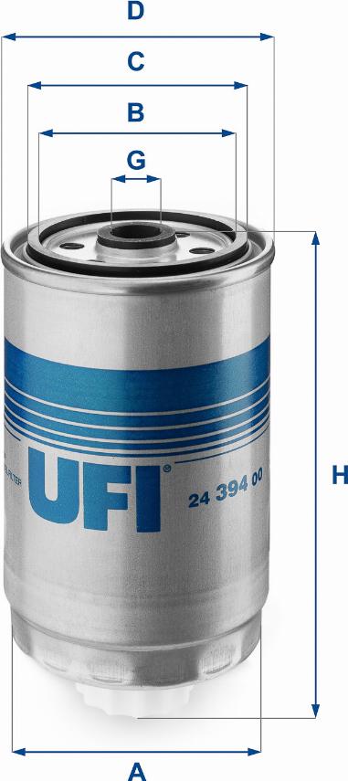 UFI 24.394.00 - Fuel filter autospares.lv