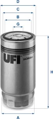 UFI 24.344.00 - Fuel filter autospares.lv