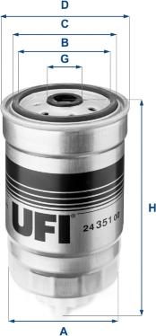 UFI 24.351.00 - Fuel filter autospares.lv