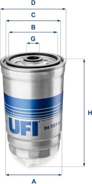 UFI 24.351.01 - Fuel filter autospares.lv