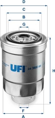 UFI 24.366.00 - Fuel filter autospares.lv