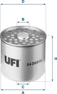 UFI 24.360.00 - Fuel filter autospares.lv