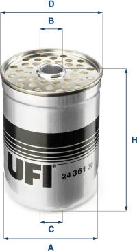 UFI 24.361.00 - Fuel filter autospares.lv