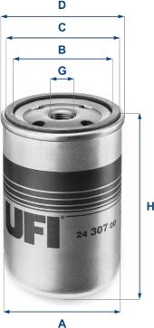 UFI 24.307.00 - Fuel filter autospares.lv