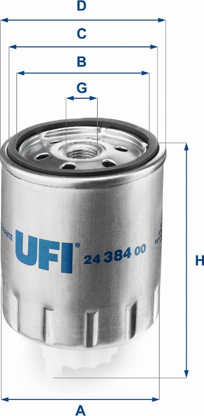 UFI 24.384.00 - Fuel filter autospares.lv