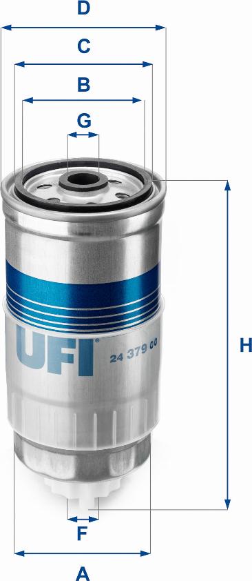 UFI 24.379.00 - Fuel filter autospares.lv