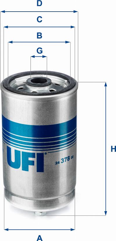 UFI 24.378.00 - Fuel filter autospares.lv