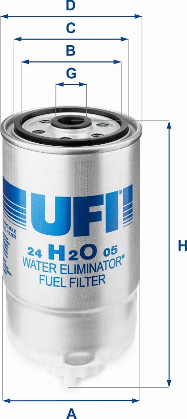 UFI 24.H2O.05 - Fuel filter autospares.lv