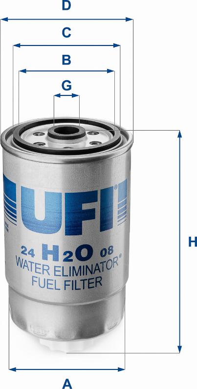 UFI 24.H2O.08 - Fuel filter autospares.lv