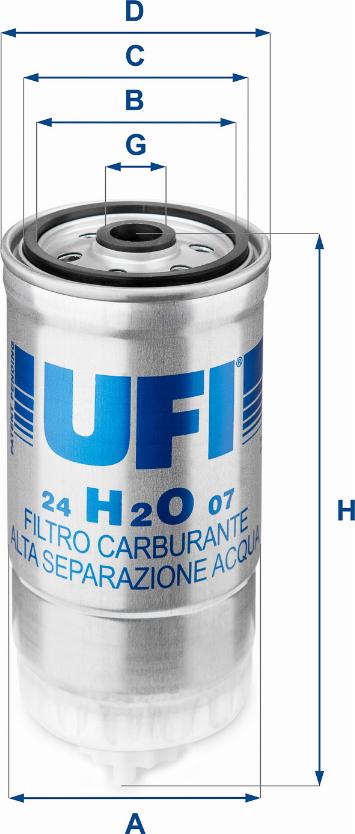 UFI 24.H2O.07 - Fuel filter autospares.lv