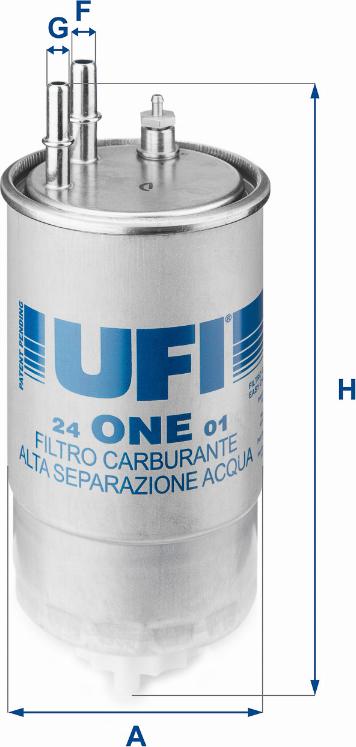 UFI 24.ONE.01 - Fuel filter autospares.lv