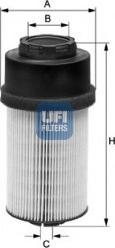 UFI 26.009.00 - Fuel filter autospares.lv
