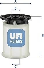 UFI 26.H2O.06 - Fuel filter autospares.lv