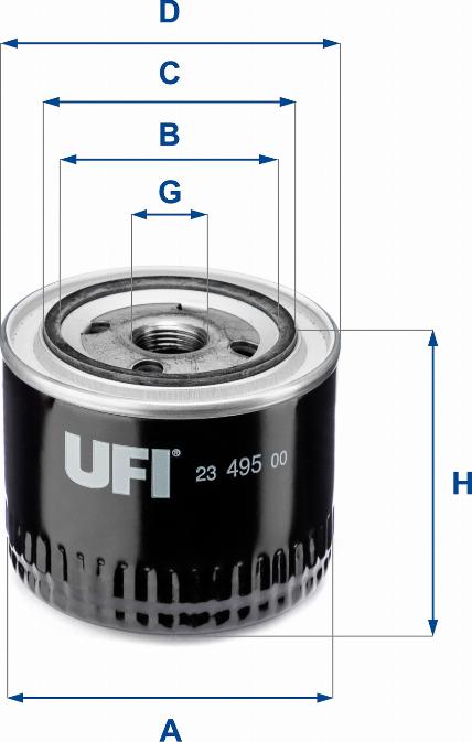 UFI 23.495.00 - Oil Filter autospares.lv