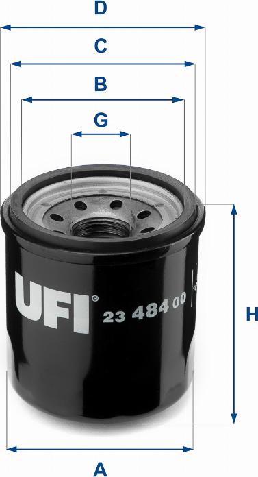 UFI 23.484.00 - Oil Filter autospares.lv