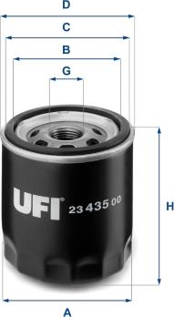 UFI 23.435.00 - Oil Filter autospares.lv