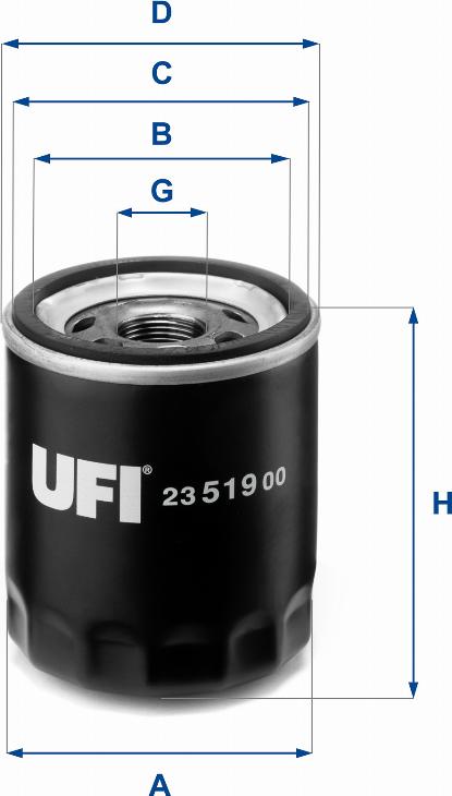 UFI 23.519.00 - Oil Filter autospares.lv