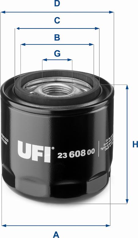UFI 23.608.00 - Oil Filter autospares.lv