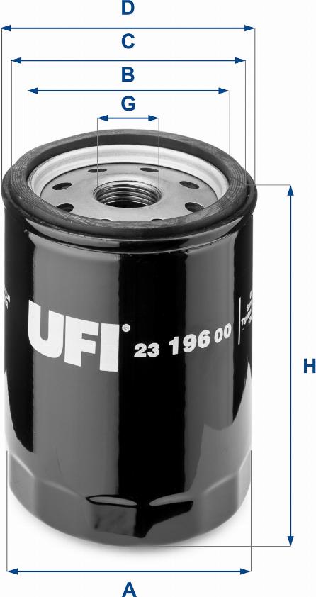 UFI 23.196.00 - Oil Filter autospares.lv