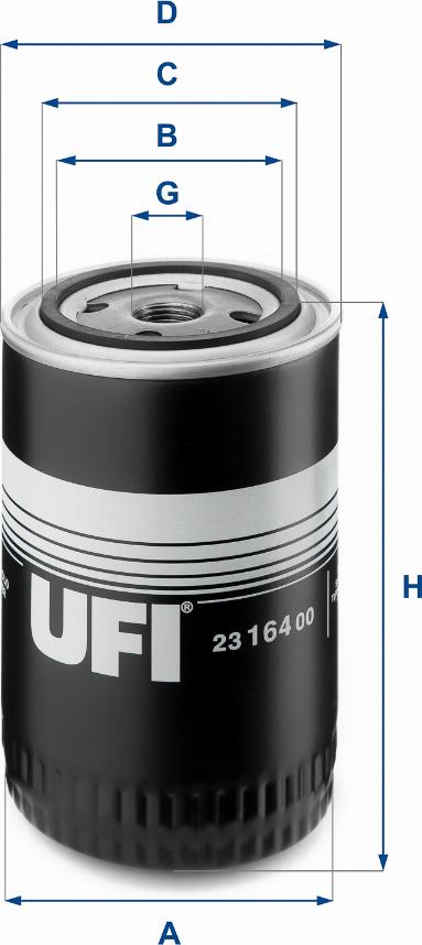 UFI 23.164.00 - Oil Filter autospares.lv