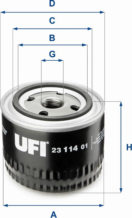 UFI 23.114.01 - Oil Filter autospares.lv