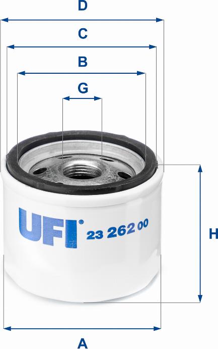 UFI 23.262.00 - Oil Filter autospares.lv