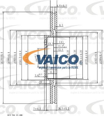 VAICO V20-40042 - Brake Disc autospares.lv